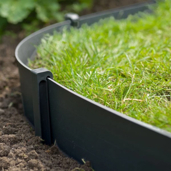 Nature Piquetas de anclaje para jardín 10 uds pequeñas negro