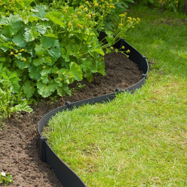 Nature Piquetas de anclaje para jardín 10 uds pequeñas negro