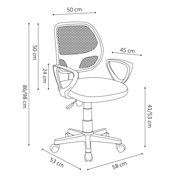 Rousseau Silla de oficina Hippa de poliéster azul