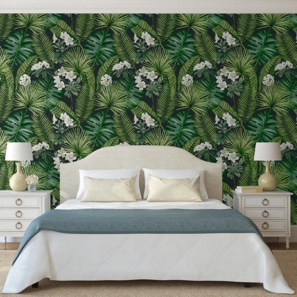 DUTCH WALLCOVERINGS Papel pintado Eden negro y verde oscuro