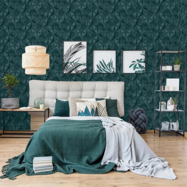 DUTCH WALLCOVERINGS Papel de pared Onyx verde