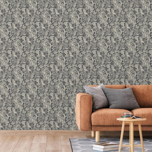 DUTCH WALLCOVERINGS Papel pintado Mae negro y beige