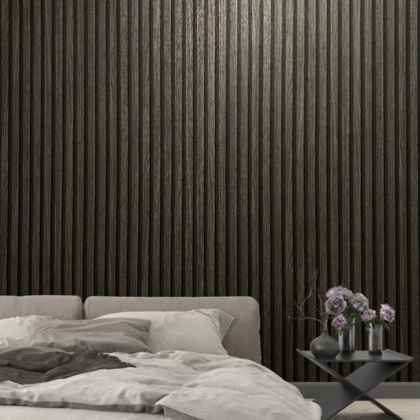 Noordwand Papel pintado Botanica Wooden Slats negro y gris