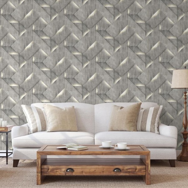 DUTCH WALLCOVERINGS Papel pintado Onyx gris oscuro