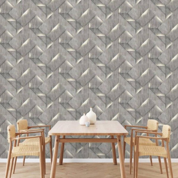 DUTCH WALLCOVERINGS Papel pintado Onyx gris oscuro