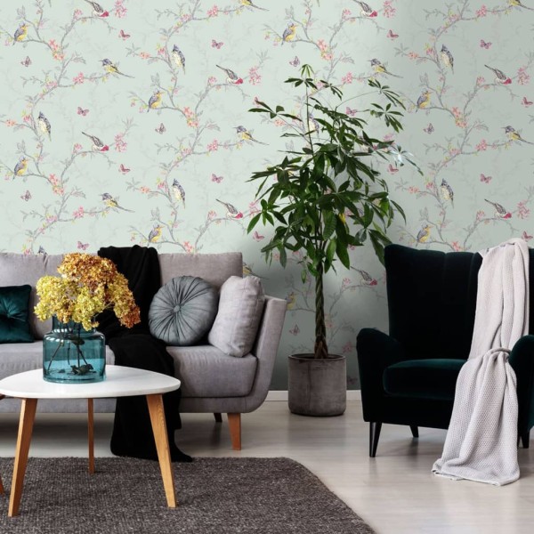 DUTCH WALLCOVERINGS Papel pintado Phoebe verde mint