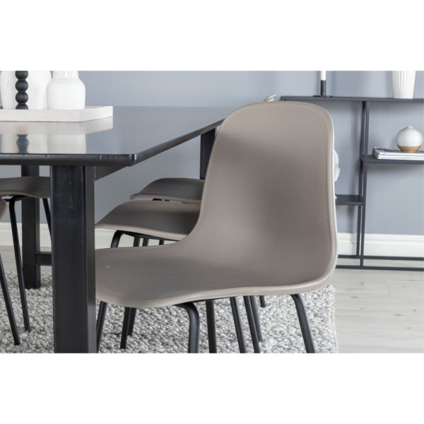 Venture Home Sillas de comedor 2 uds Arctic plástico negro y caqui