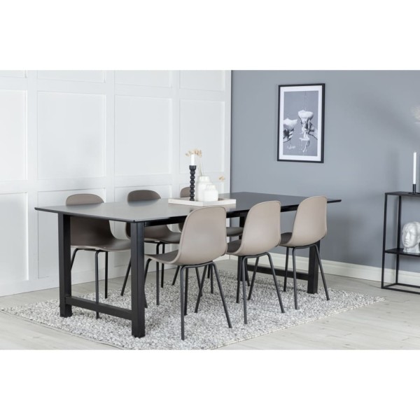 Venture Home Sillas de comedor 2 uds Arctic plástico negro y caqui