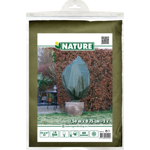 Nature Cubiertas polares de invierno 2 uds verde 50 g/m² 157x75