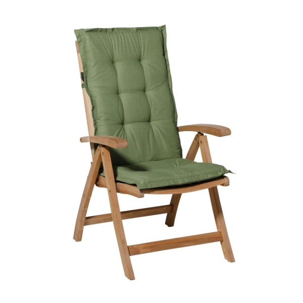 Madison Cojín de silla con respaldo alto Basic verde 123x50 cm