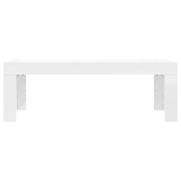 Mesa de centro madera de ingeniería blanco brillo 102x50x36 cm