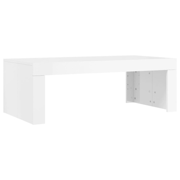 Mesa de centro madera de ingeniería blanco brillo 102x50x36 cm