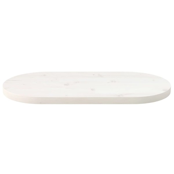 Tablero de mesa ovalado madera maciza pino blanco 70x35x2,5 cm