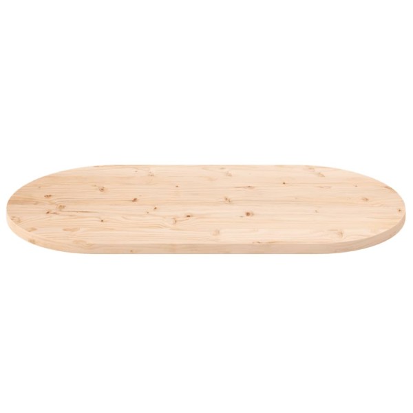 Tablero de mesa ovalado madera maciza de pino 110x55x2,5 cm