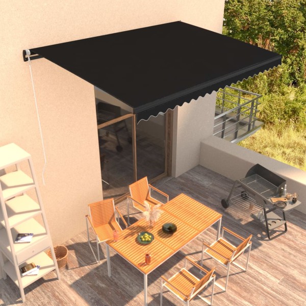 Toldo retráctil manual gris antracita 450x300 cm