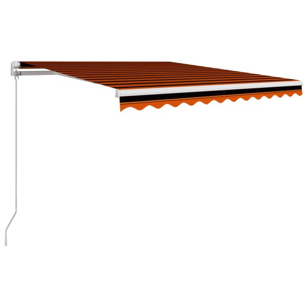 Toldo retráctil manual naranja y marrón 350x250 cm