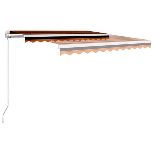 Toldo retráctil manual naranja y marrón 350x250 cm