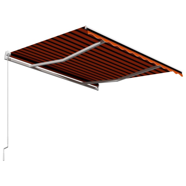 Toldo retráctil manual naranja y marrón 350x250 cm