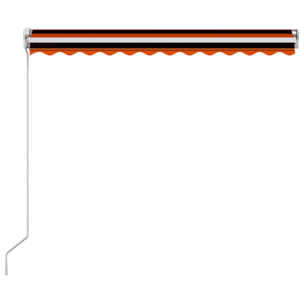 Toldo retráctil manual naranja y marrón 350x250 cm