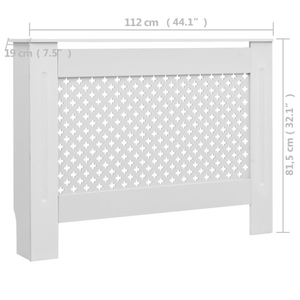 Cubiertas para radiador 2 unidades MDF blanco 112x19x81,5 cm