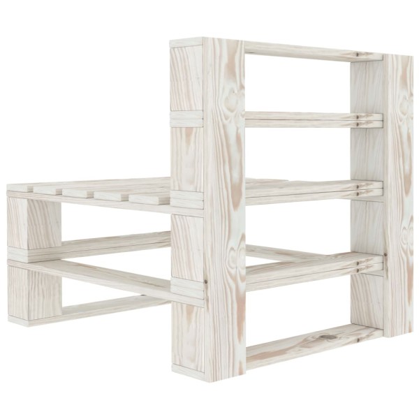 Juego de muebles de palés para jardín 8 piezas madera blanco