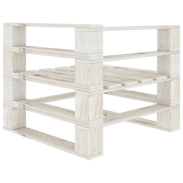 Juego de muebles de palés para jardín 8 piezas madera blanco