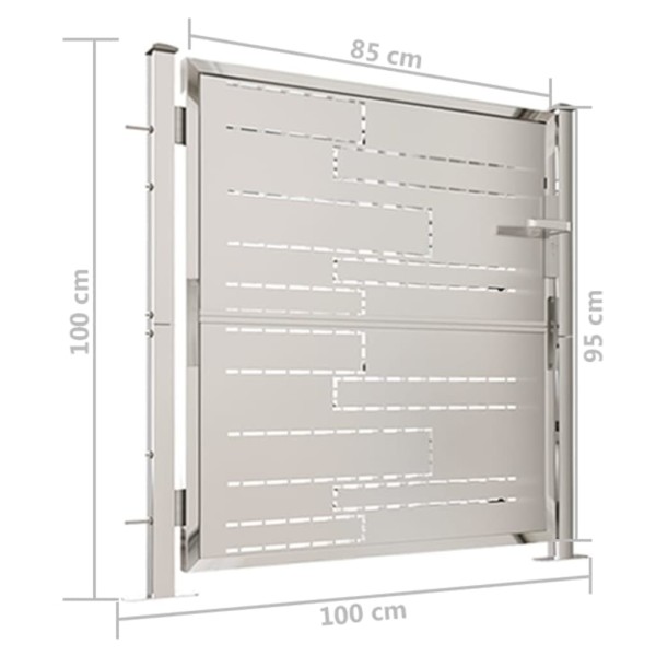 Puerta de jardín de acero inoxidable 100x100 cm