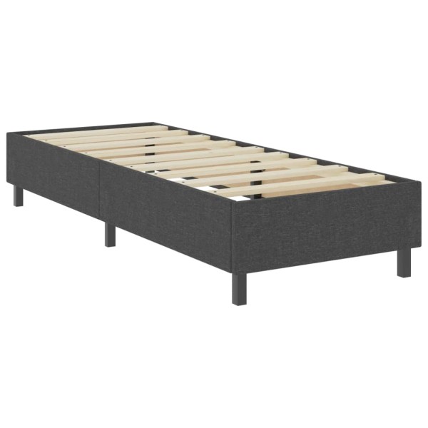 Cama box spring tela gris oscuro 100x200 cm