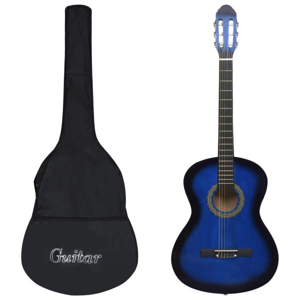 Guitarra clásica para principiantes con funda azul 4/4 39"