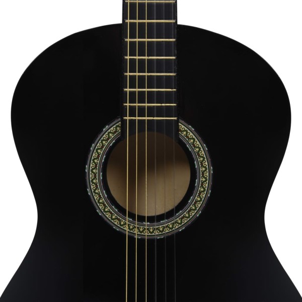 Guitarra clásica para principiantes con funda negro 4/4 39"