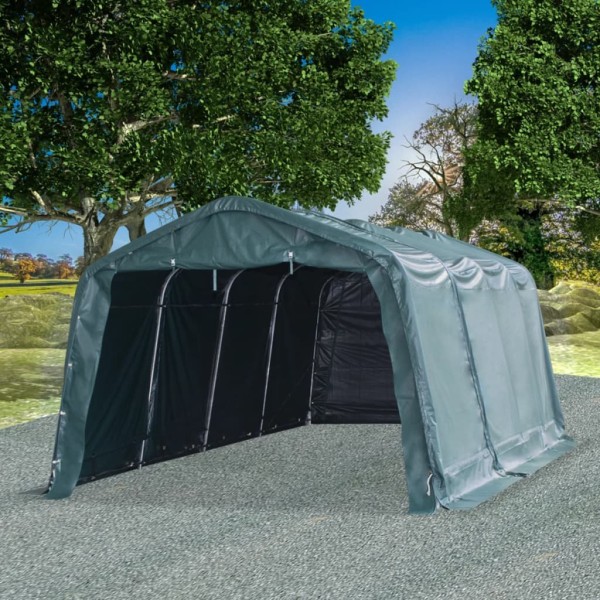 Carpa para ganado desmontable PVC verde oscuro 550g/m² 3,3x6,4m