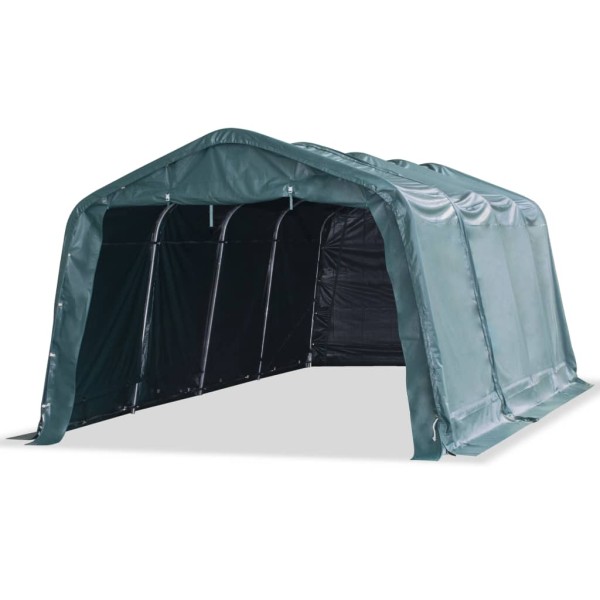 Carpa para ganado desmontable PVC verde oscuro 550g/m² 3,3x6,4m