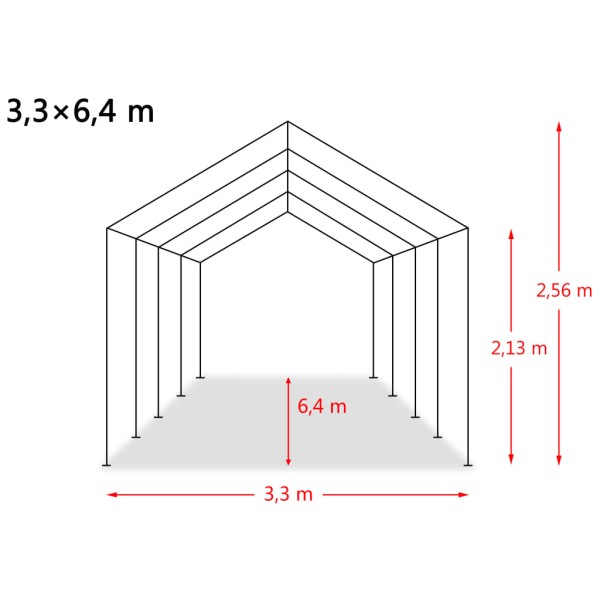 Carpa para ganado desmontable PVC verde oscuro 550g/m² 3,3x6,4m