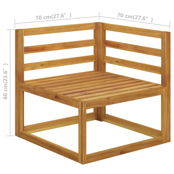 Muebles de jardín 7 pzas cojines crema madera maciza de acacia