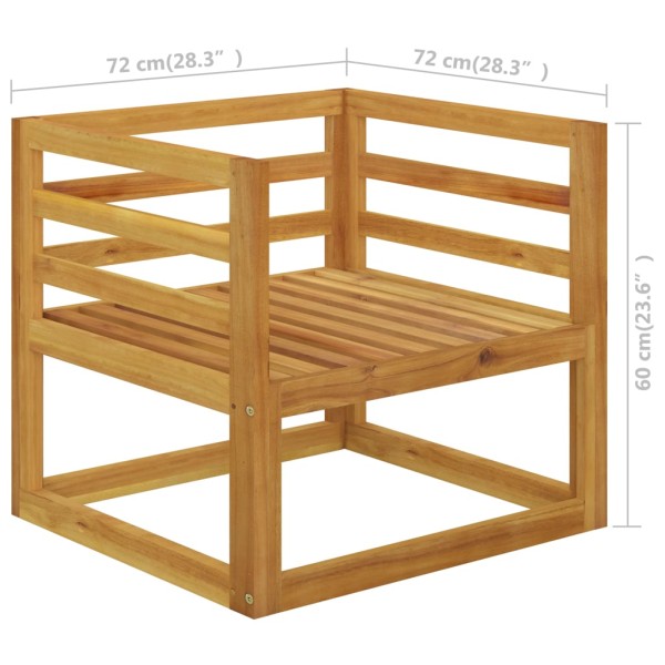 Muebles de jardín 8 pzas cojines crema madera maciza de acacia