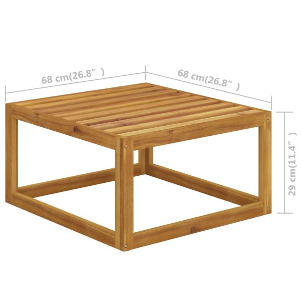 Muebles de jardín 8 pzas cojines crema madera maciza de acacia