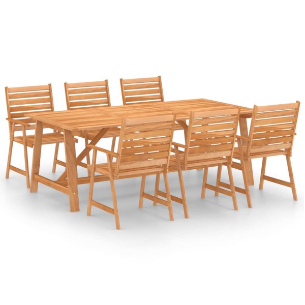 Juego de comedor para jardín 7 piezas madera maciza de acacia