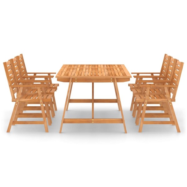 Juego de comedor para jardín 7 piezas madera maciza de acacia