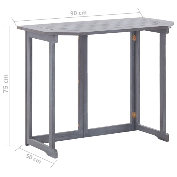 Muebles de bistró de jardín 4 piezas madera maciza acacia gris