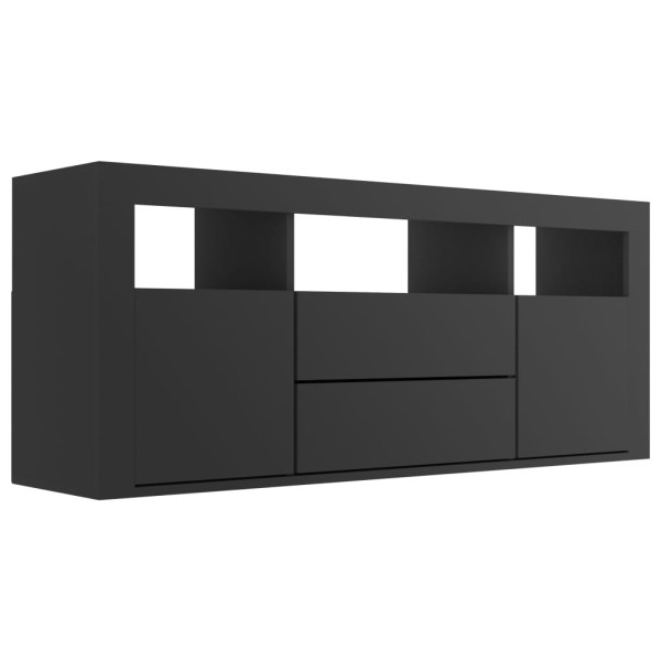 Mueble para TV madera contrachapada negro 120x30x50 cm