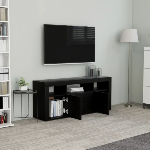 Mueble para TV madera contrachapada negro 120x30x50 cm