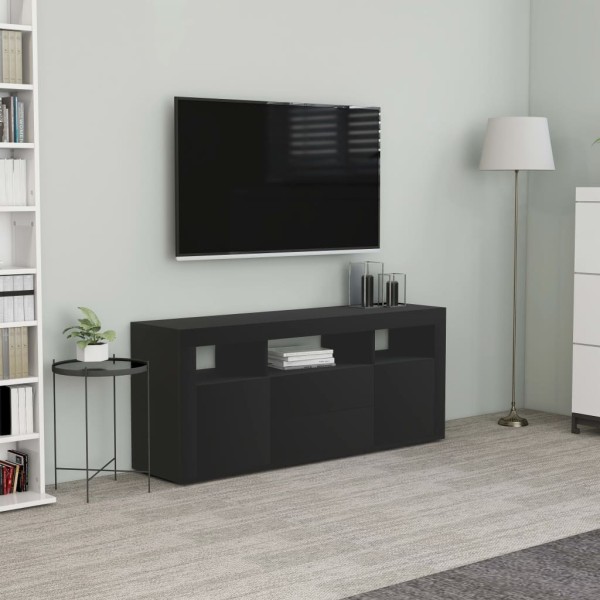 Mueble para TV madera contrachapada negro 120x30x50 cm