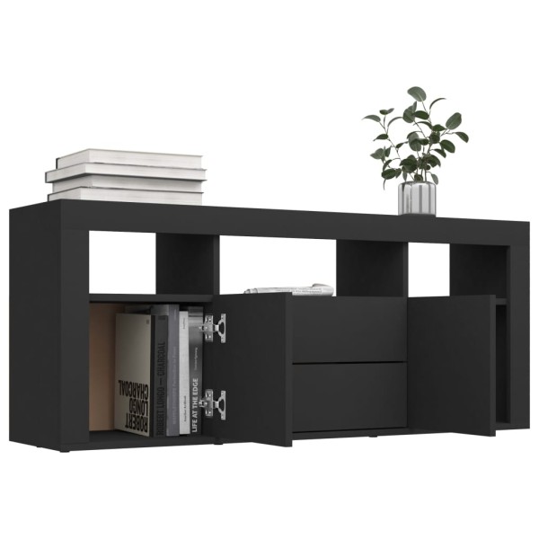 Mueble para TV madera contrachapada negro 120x30x50 cm