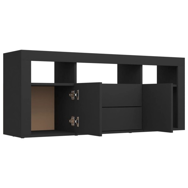 Mueble para TV madera contrachapada negro 120x30x50 cm