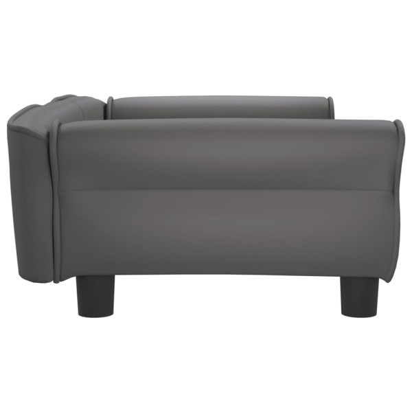 Cama para perros de cuero sintético gris 95x55x30 cm