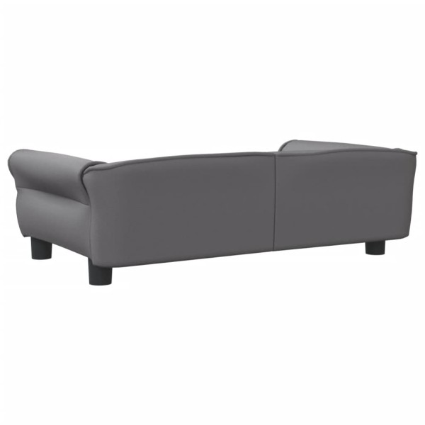 Cama para perros de cuero sintético gris 95x55x30 cm