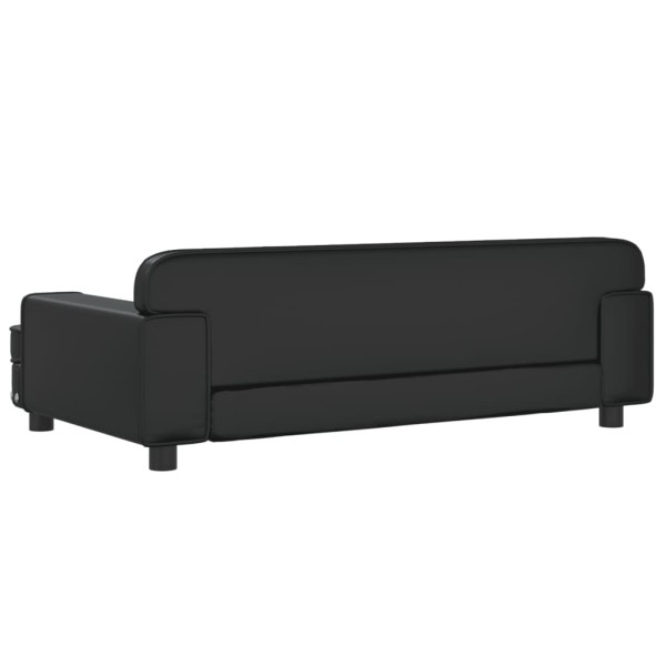 Cama para perros de cuero sintético negra 90x53x30 cm