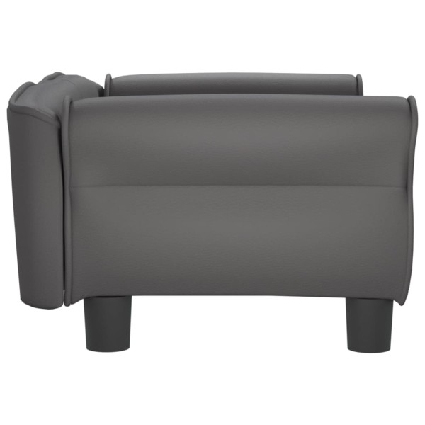 Cama para perros de cuero sintético gris 70x45x30 cm