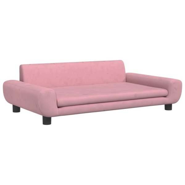 Cama para perros de terciopelo rosa 100x54x33 cm