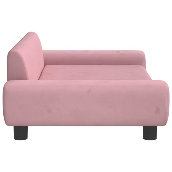 Cama para perros de terciopelo rosa 100x54x33 cm